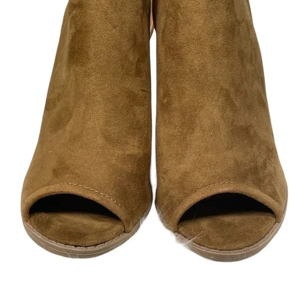 Qupid suede open toe‎ shoes with strings that tie - Picture 4 of 7